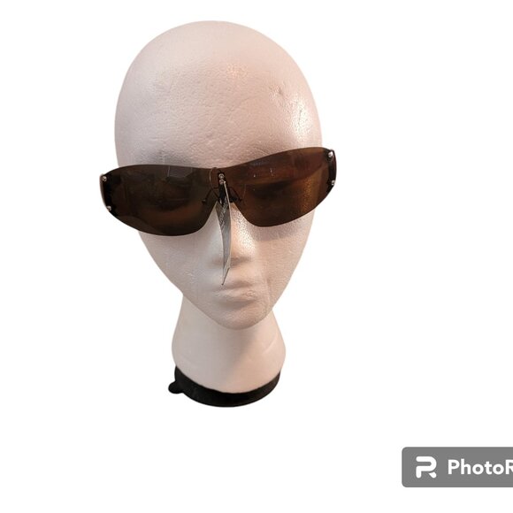 Brown Tortoise Shell Color Plastic Sunglasses w Rhinestone Details - Picture 2 of 9